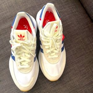 Adidas sneakers , white blue and red size 9